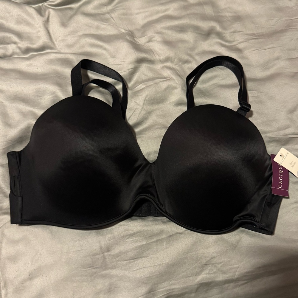 NWT CACIQUE Bare Solution Multiway Strapless Bra - Push Up - Black - 40 DD